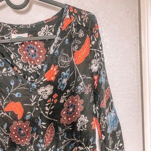 Old navy black floral midi dress